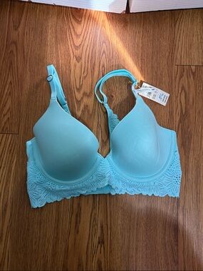 NWT Aerie Aqua Lace-Trim T-Shirt Bra